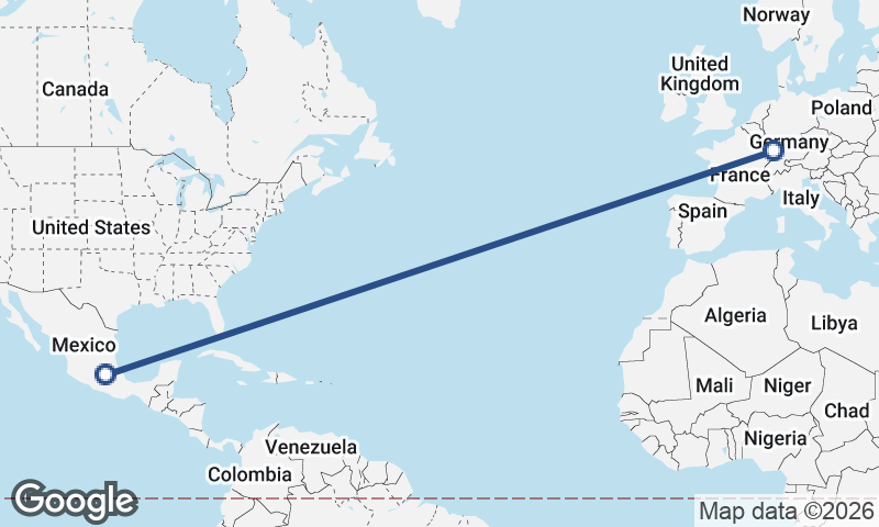Strasbourg to Mexico City