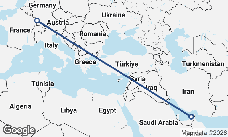 Strasbourg to Dubai