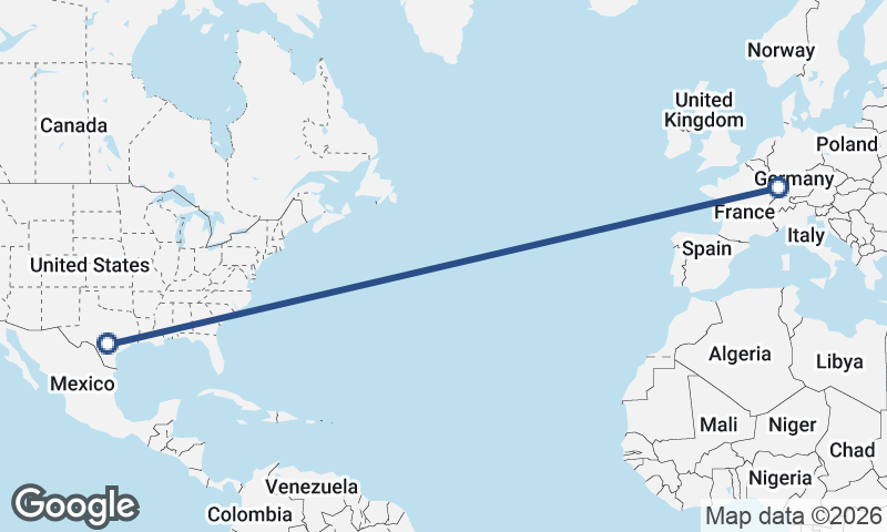 Strasbourg to San Antonio