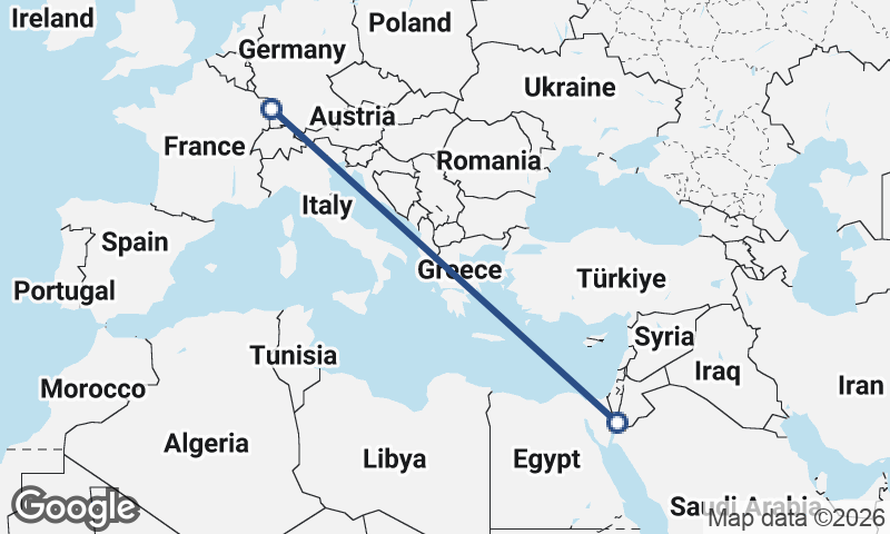 Strasbourg to Al ‘Aqabah