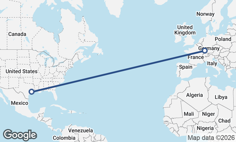 Strasbourg to Houston