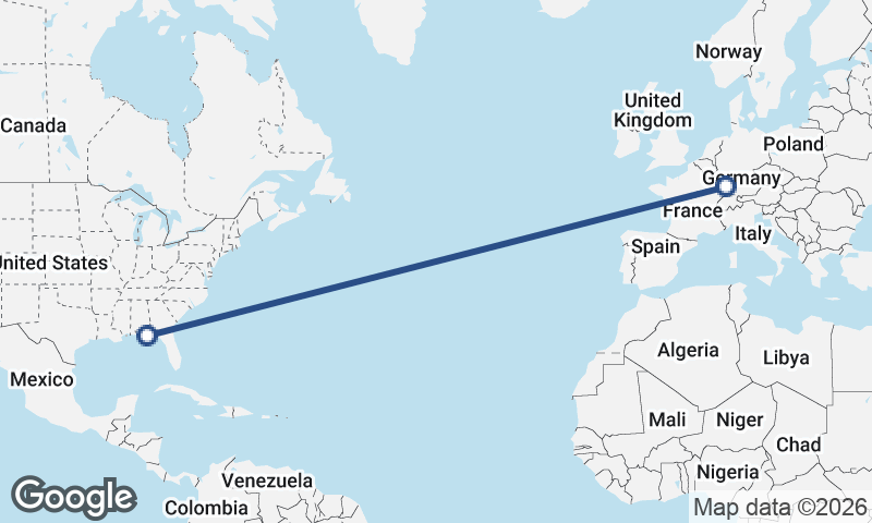 Strasbourg to Panama City