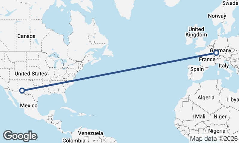 Strasbourg to Juárez