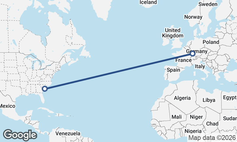 Strasbourg to Charleston
