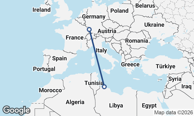 Strasbourg to Tripoli