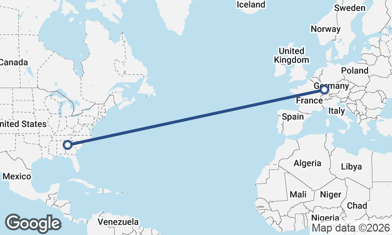Strasbourg to Atlanta