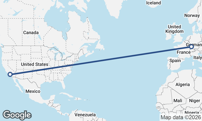 Strasbourg to Los Angeles