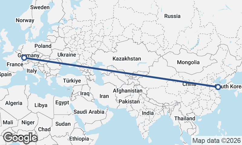 Strasbourg to Qingdao