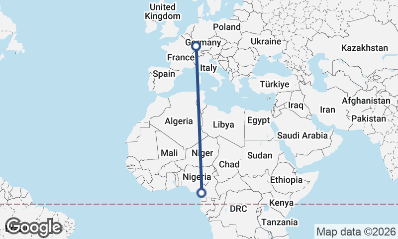 Strasbourg to Douala