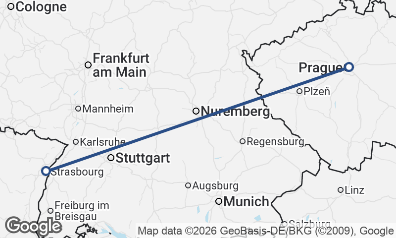 Strasbourg to Prague