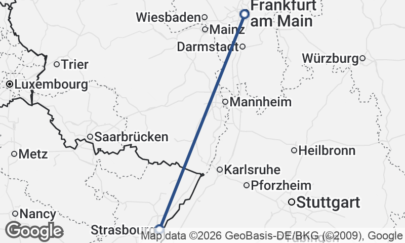 Strasbourg to Frankfurt