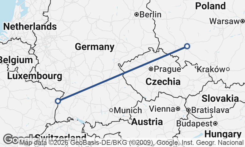 Strasbourg to Wrocław