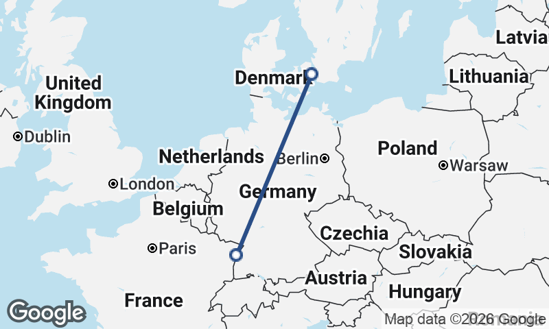 Strasbourg to Copenhagen