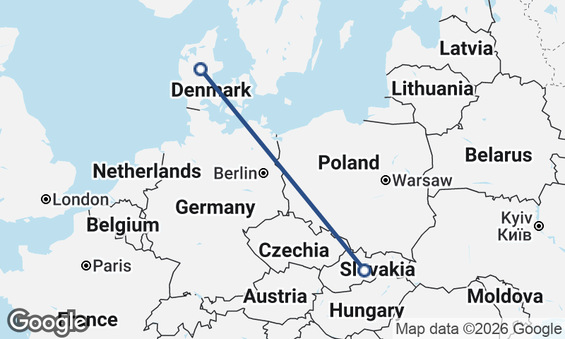 Slovakia to Denmark
