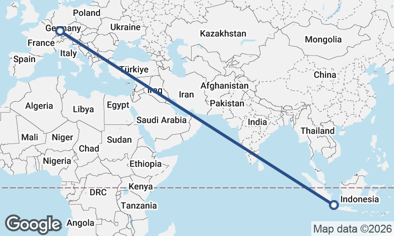 Stuttgart to Jakarta
