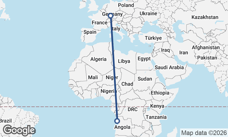 Stuttgart to Luanda