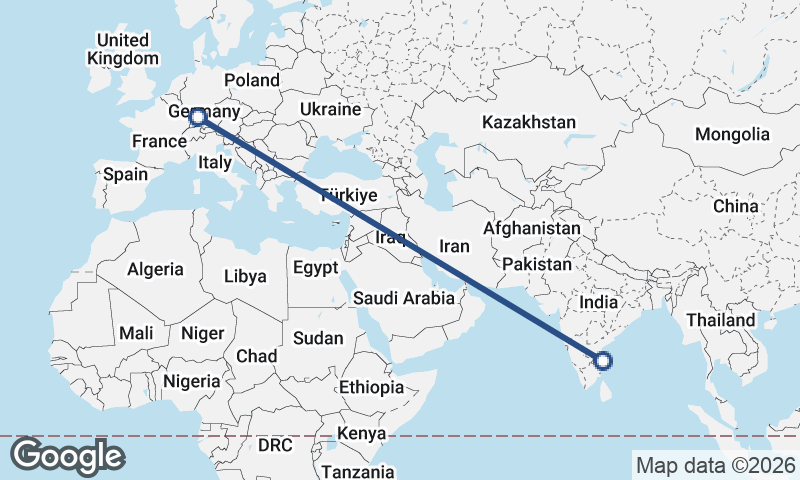 Stuttgart to Chennai