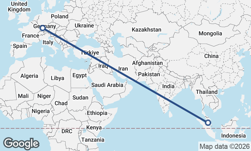 Stuttgart to Kuala Lumpur