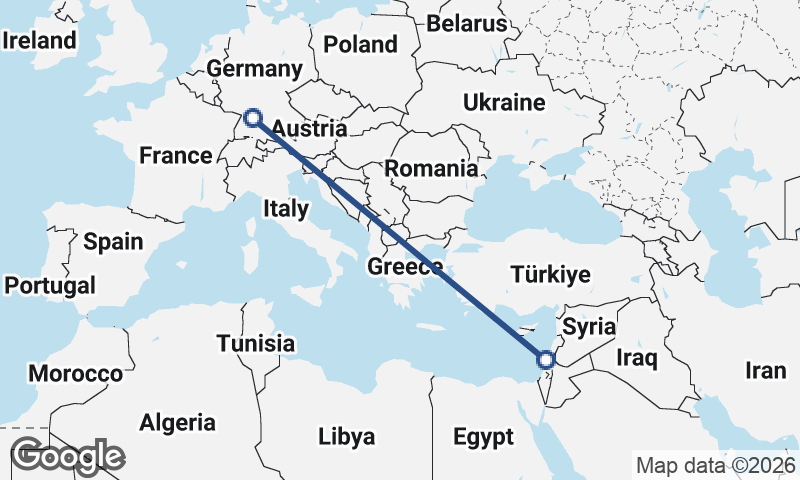 Stuttgart to Haifa