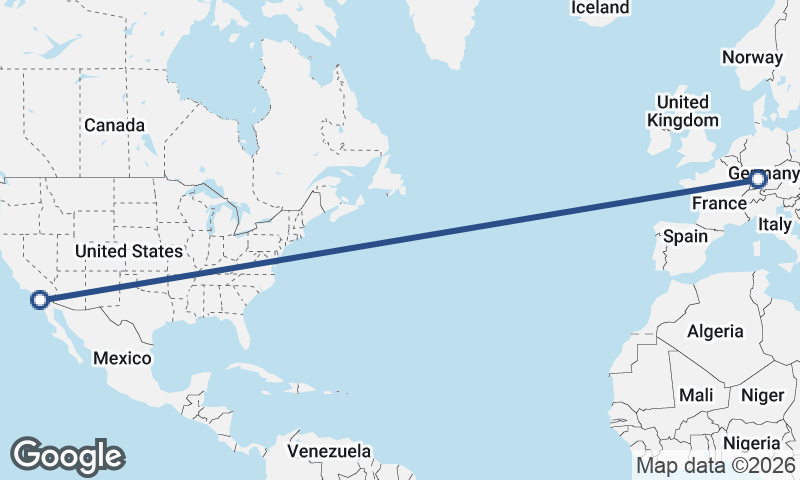 Stuttgart to San Diego