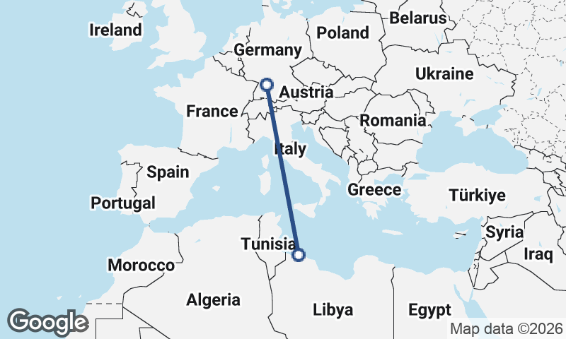 Stuttgart to Tripoli