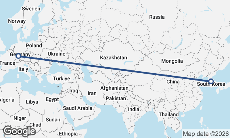 Stuttgart to Seoul
