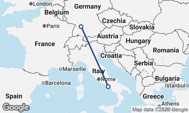 Stuttgart to Naples