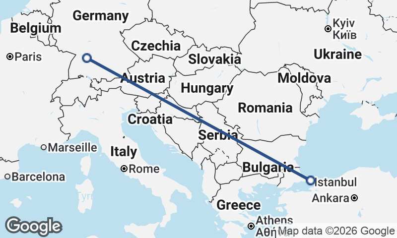 Stuttgart to Istanbul