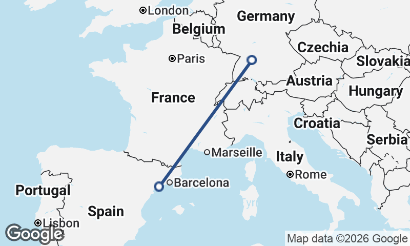 Stuttgart to Tarragona