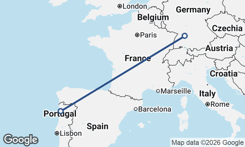 Stuttgart to Porto
