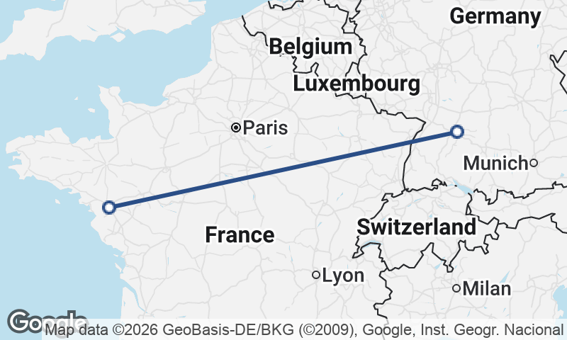 Stuttgart to Nantes