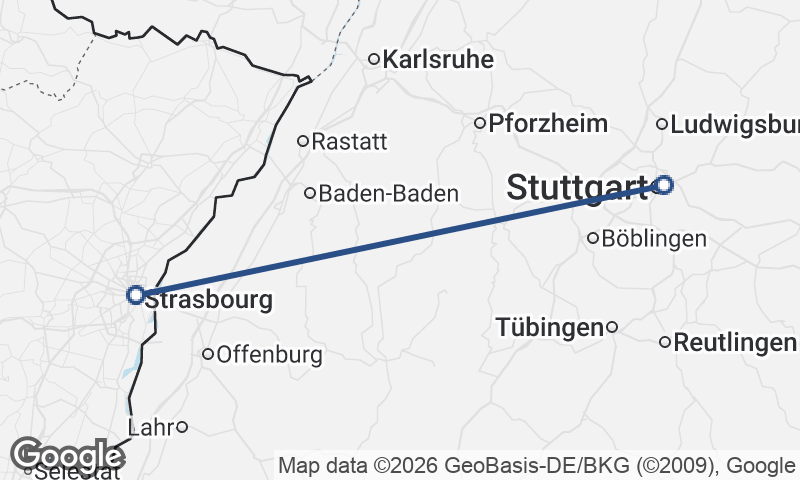 Stuttgart to Strasbourg