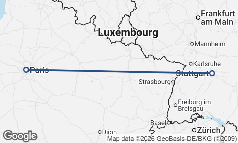 Stuttgart to Paris