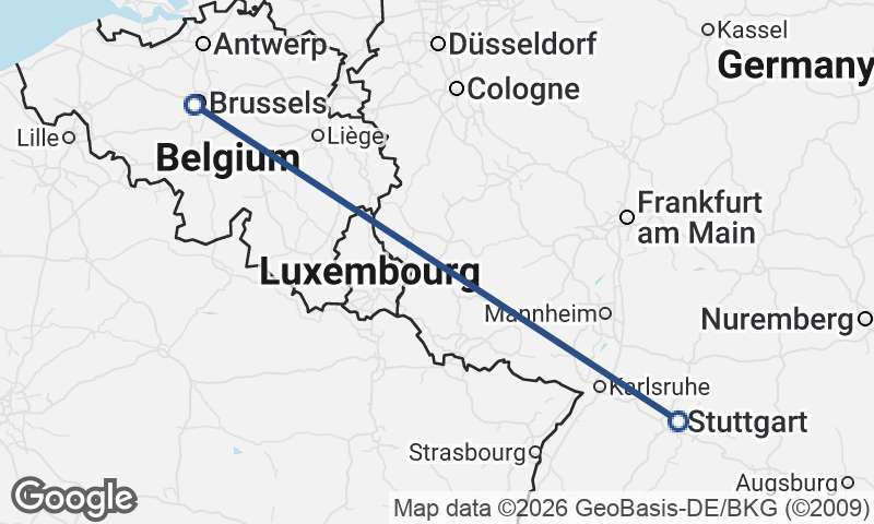 Stuttgart to Brussels