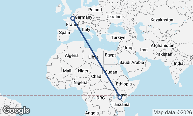 Paris to Nairobi