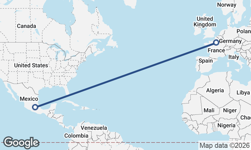 Paris to Mexico City