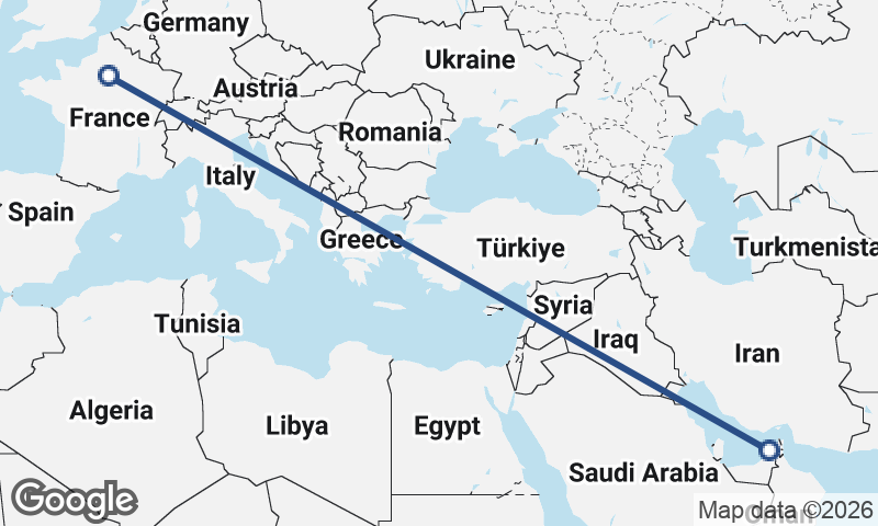 Paris to Dubai
