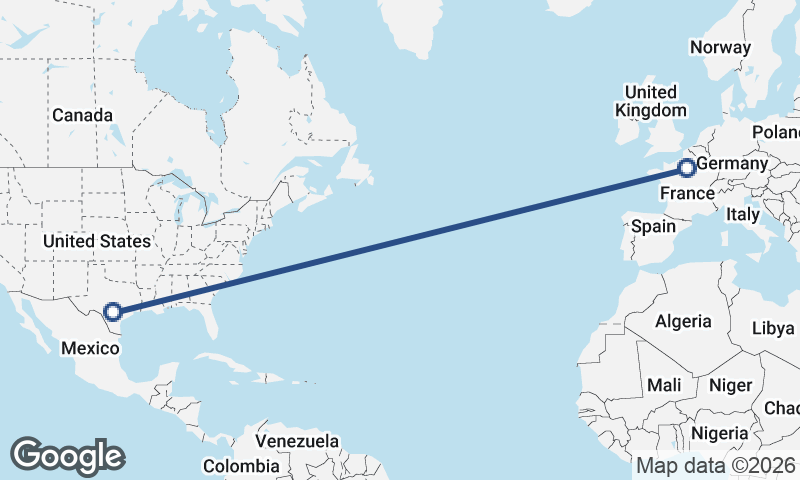 Paris to San Antonio