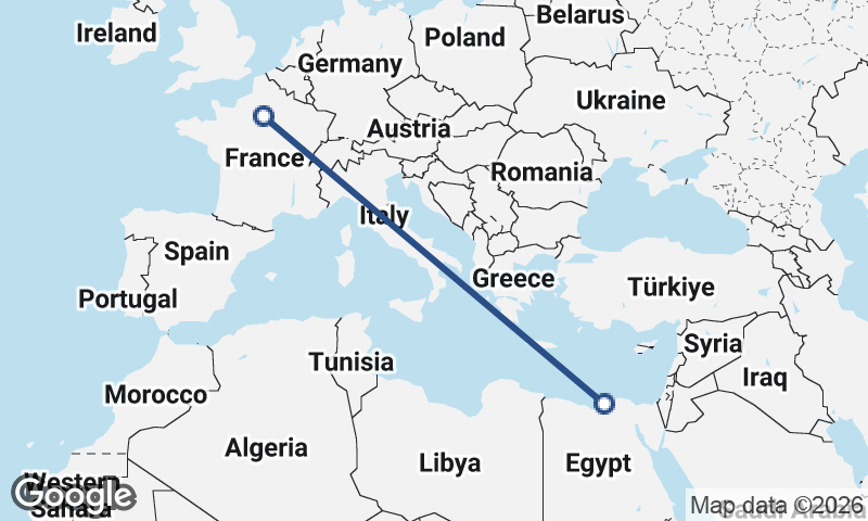 Paris to Alexandria