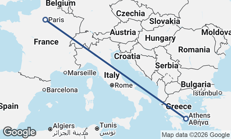 Paris to Athens