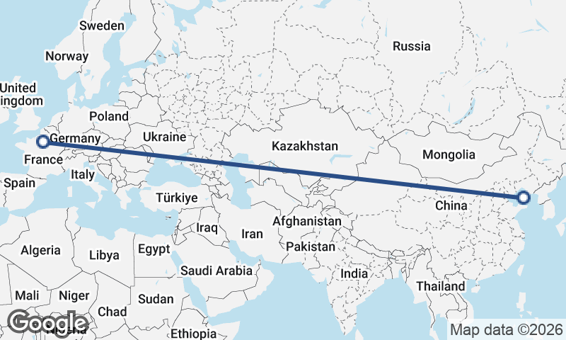 Paris to Dalian