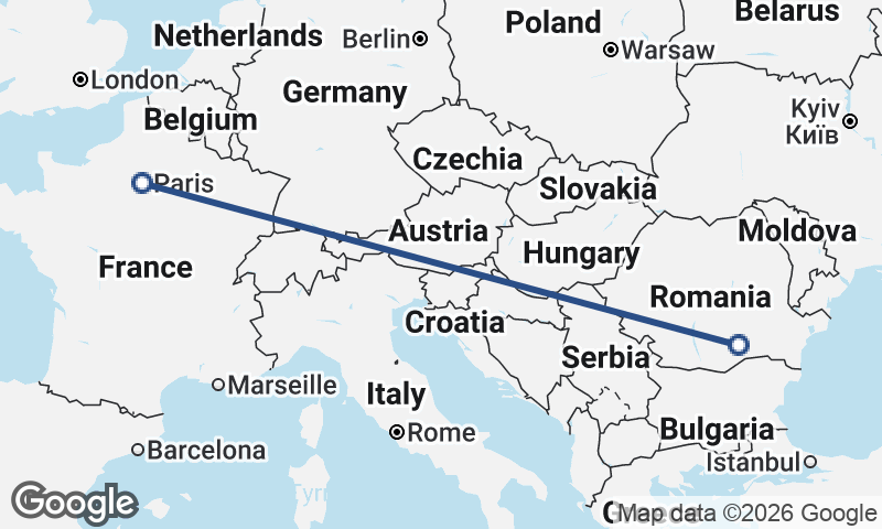 Paris to Bucharest