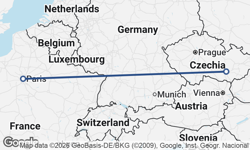 Paris to Brno