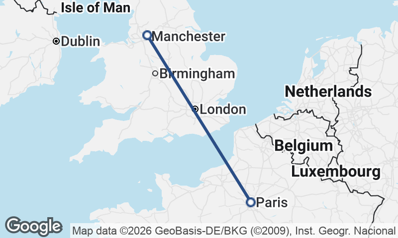 Paris to Manchester