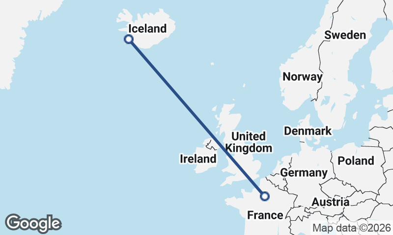 Paris to Reykjavík