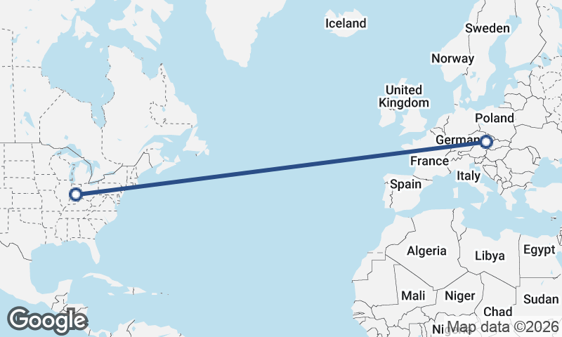 Brno to Indianapolis