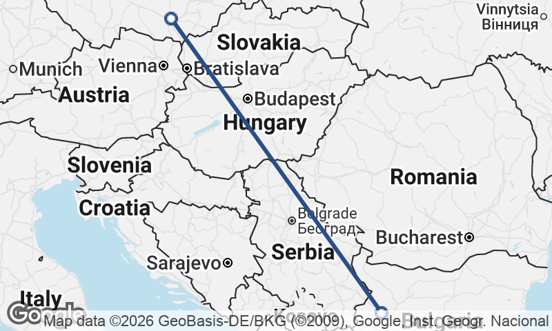 Brno to Sofia