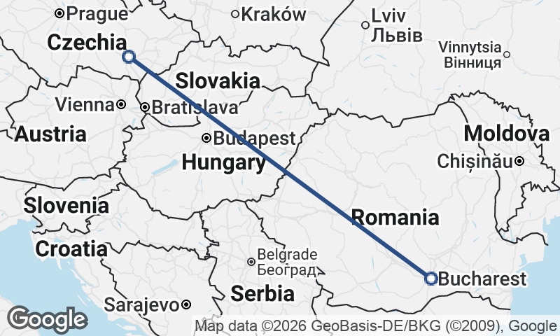 Brno to Bucharest