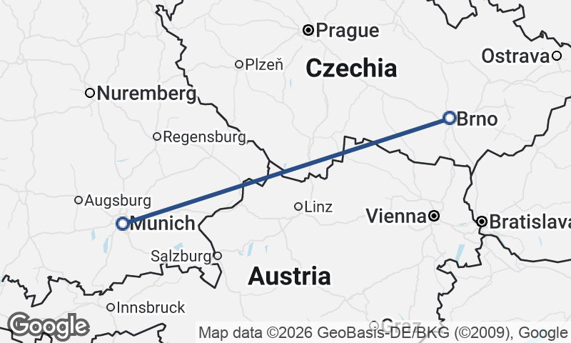 Brno to Munich