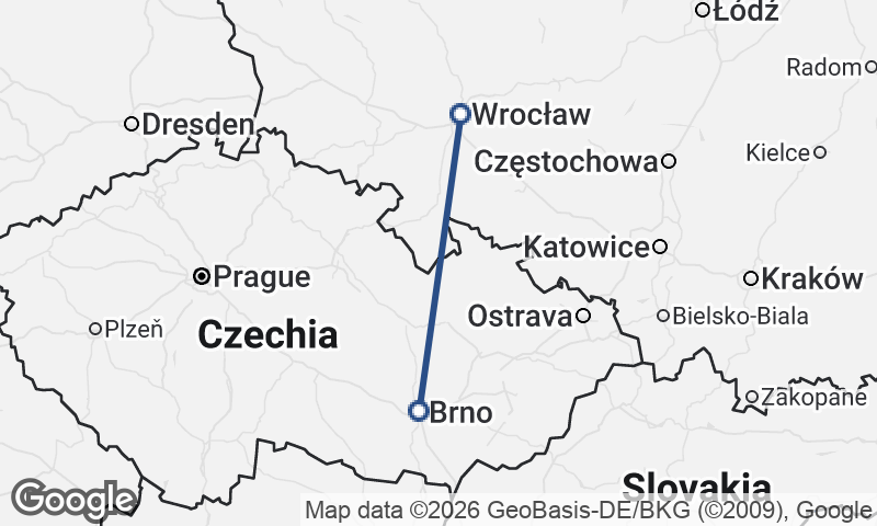 Brno to Wrocław